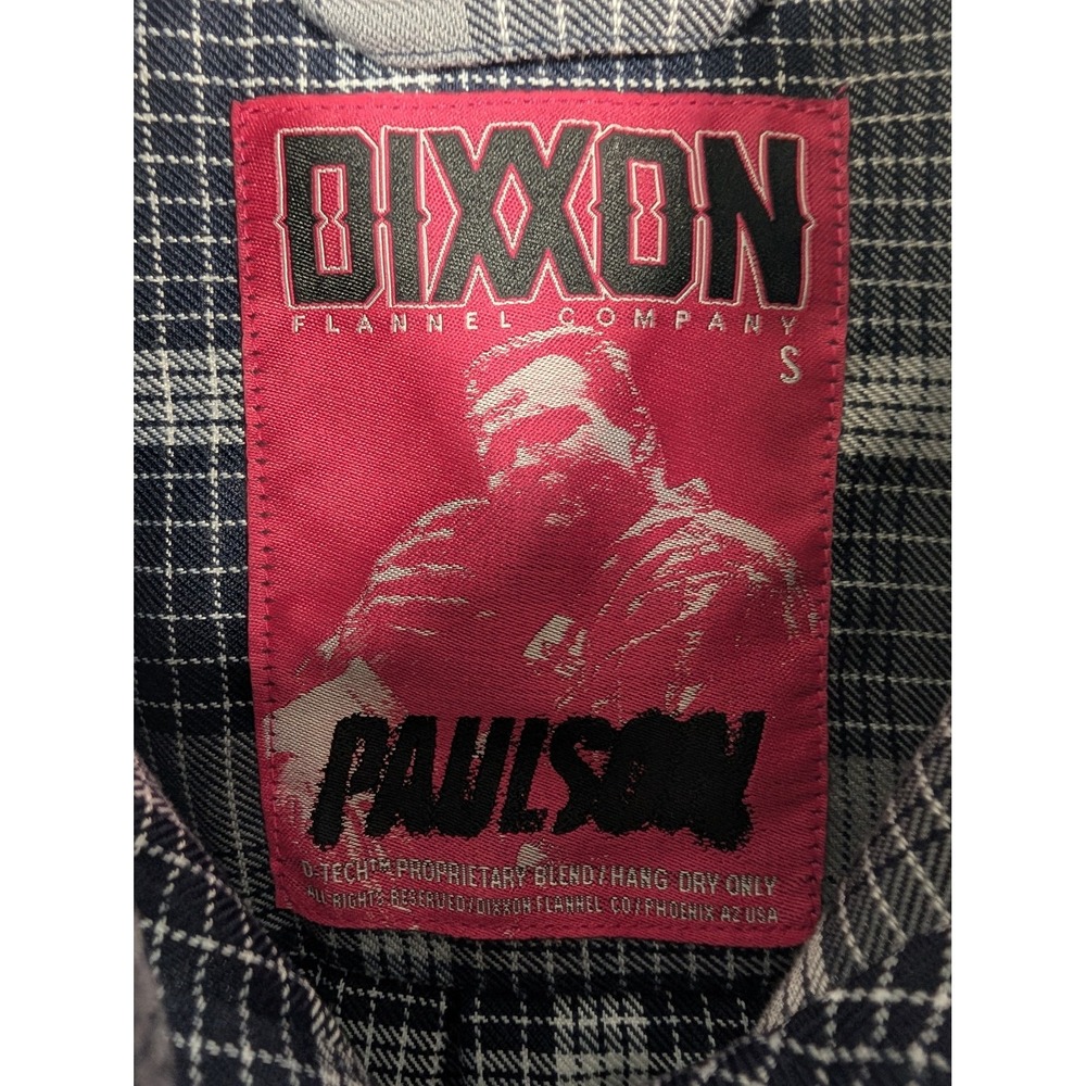 Dixxon Flannel Shirt Womens Small Gray Black Paulson Plaid D-Tech Button Up Logo - Picture 2 of 15